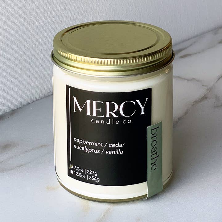 Breathe Signature Candle for wholesale by Mercy Candle Co.