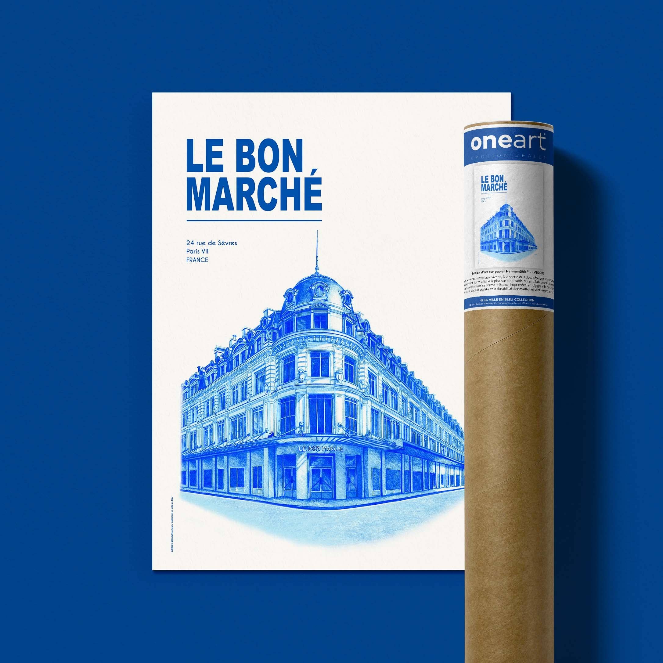 Oneart - Wholesale Poster - Display The City In Blue Le Bon Marché - LVB00251
