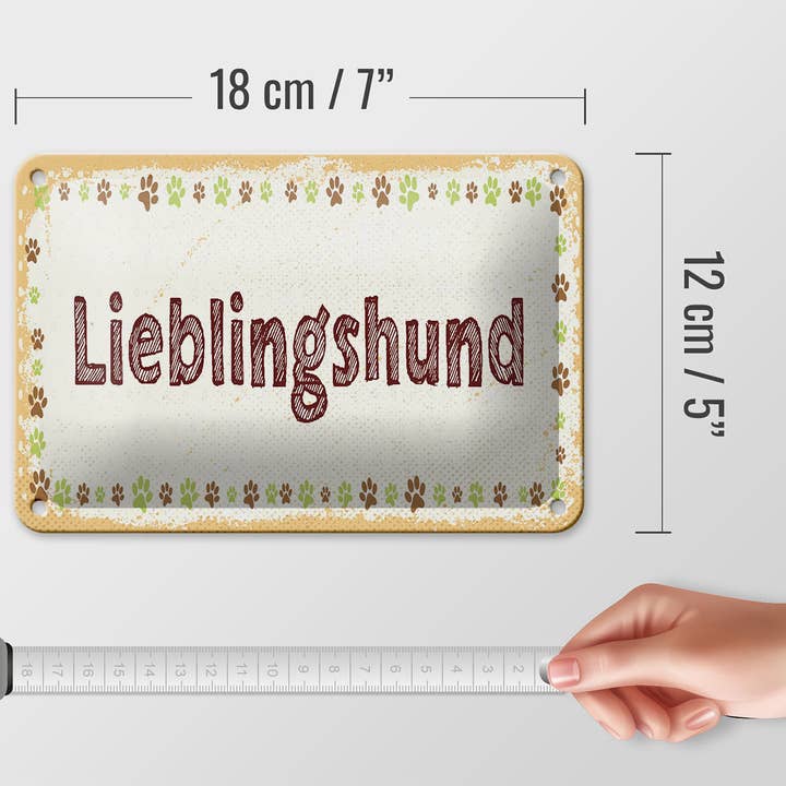 Femer - Vente Pancarte - Panneau en étain avec inscription « chien préféré », 18 x 12 cm3