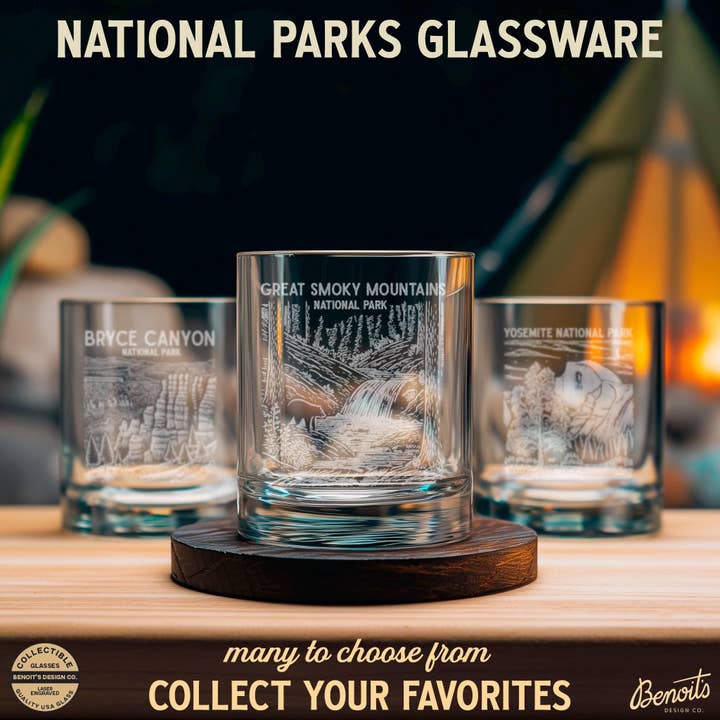 Benoit's Design Co. – Copo de coquetel/álcool por atacado – Óculos Glacier National Park Montana4