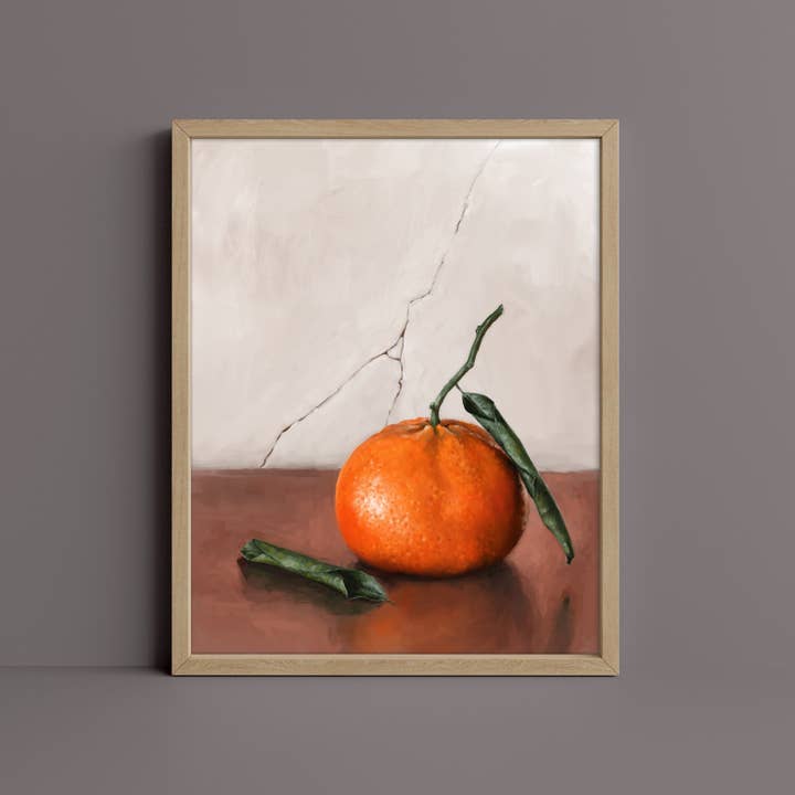 Tangerine Still Life Fine Art Print for wholesale by The Ugly Cat Studio