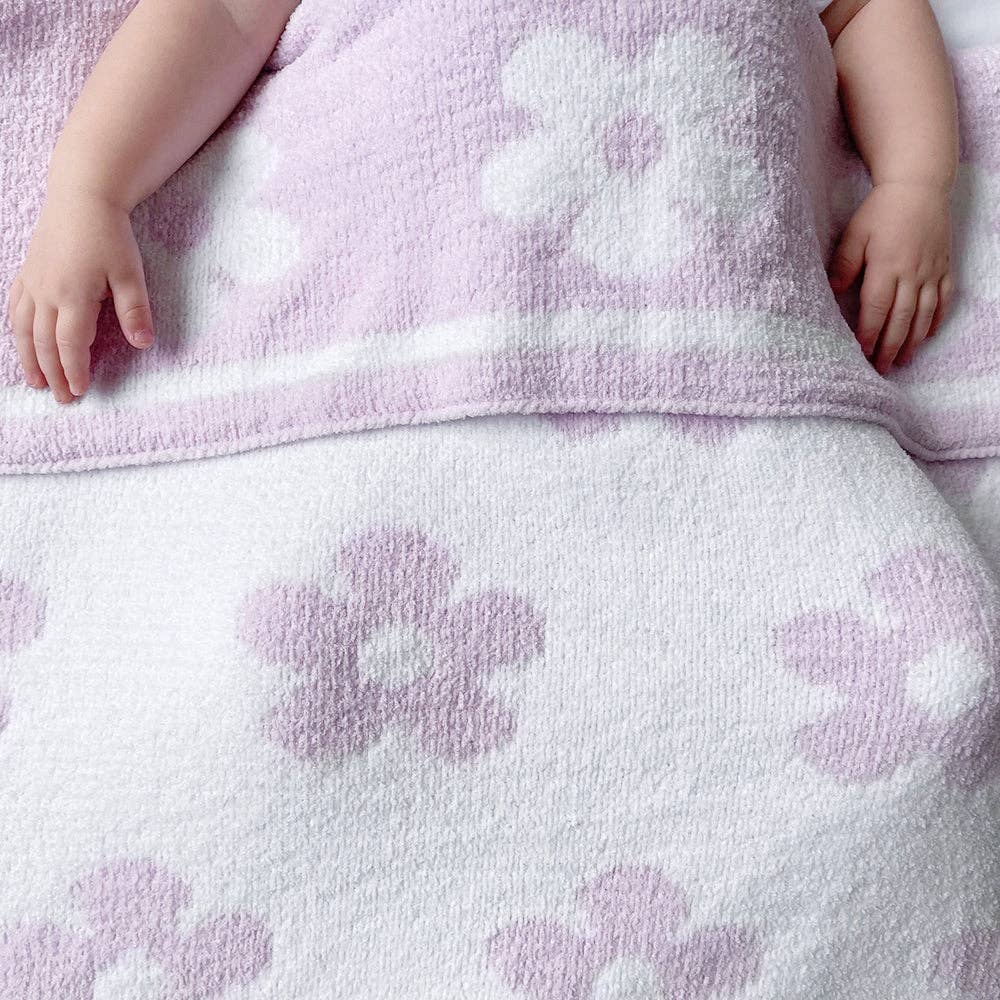 Living Textiles - Wholesale Bedding Blanket - Kids & Baby - Chenille Baby Blanket - Purple Flower2