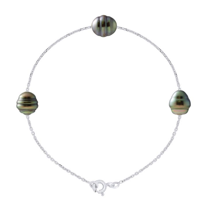 Pulseira Trylogy - 3 Pérolas Culturadas Genuínas de Água Fresca por atacado de Mitzuko