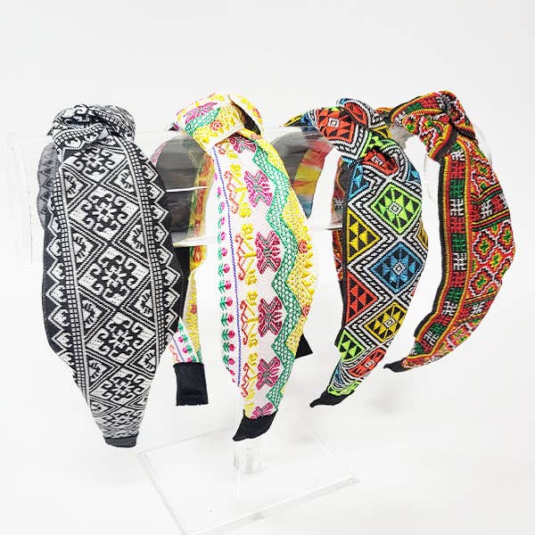 Funteze - Wholesale Fashion Headband - Women's - Aztec Center Knotted Headband
