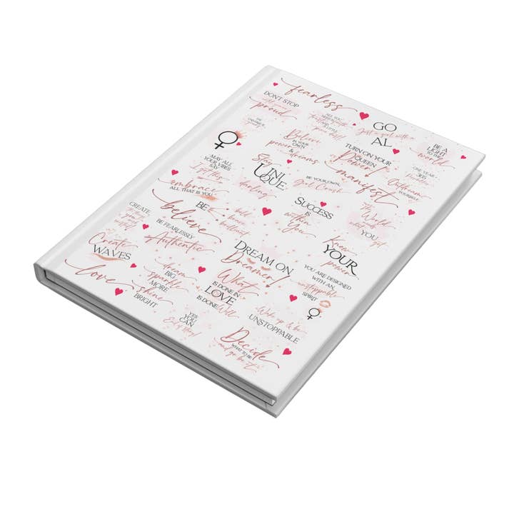 Girl Power 24/7 - Wholesale Journal/Diary - Girl Boss Hardcover Journal - Make an Impact! - White & Rose7