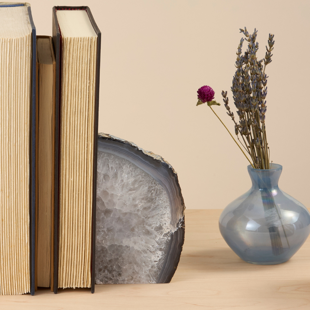 GeoCentral – wholesale Bookend – Natural Agate Bookends - Crafted in Brazil5