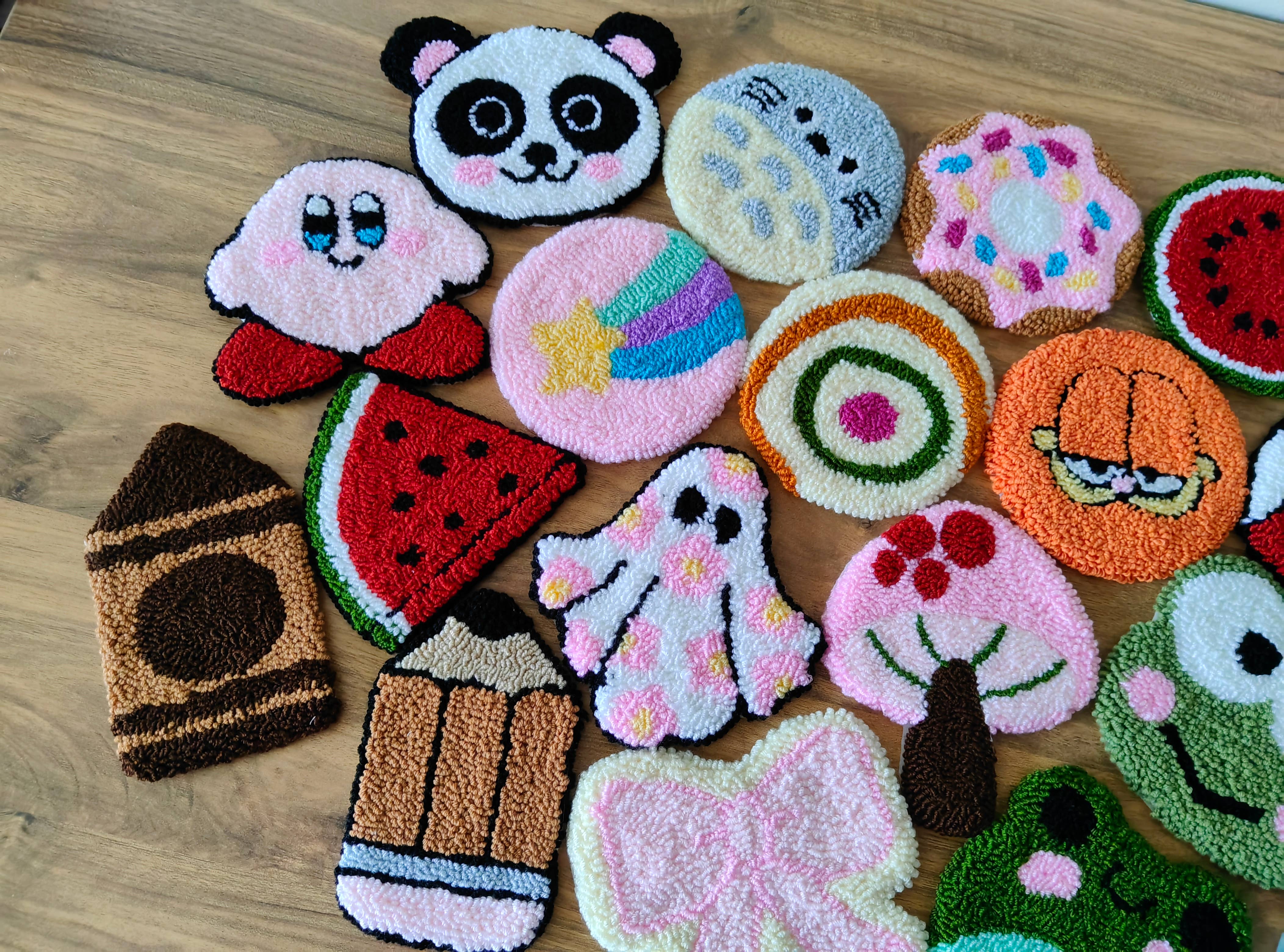 despinacrafting - Vendita all'ingrosso Sottobicchiere - Sottobicchieri Punch Needle fatti a mano, portatazze per caffè, accessori da tavola5