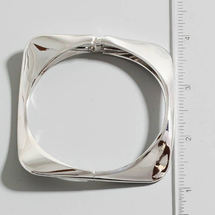 Silver Metallic Square Hinge Bracelet for wholesale on Faire2