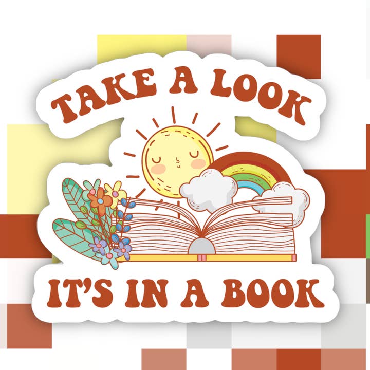 Take a Look It’s In A Book Sticker for wholesale by Ace the Pitmatian Co