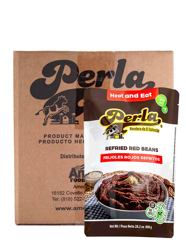Perla Haricots Rouges Refrits (Frijoles Rojos Refritos) 28,2 oz, Caisse de 12 pour la vente par Amerisal Foods