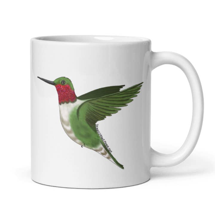 Debbie Draws Funny - Wholesale Coffee Mug - Ruby Throated Hummingbird Coffee Mug for Birder Bird Lover 1