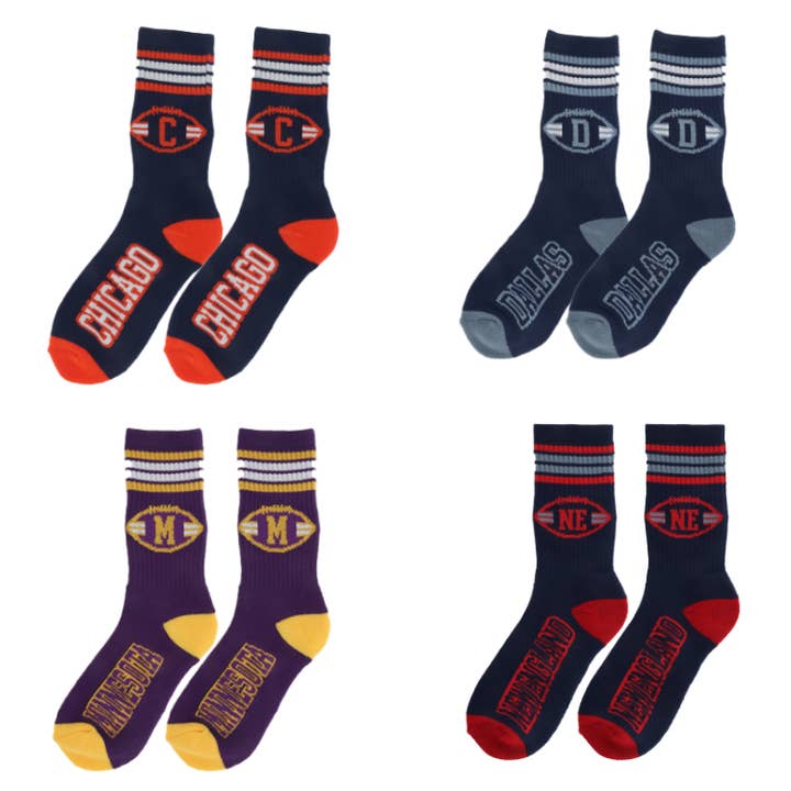 Football Sports Team City Football Winter Knit Cotton Socks for wholesale by ChoKoLids