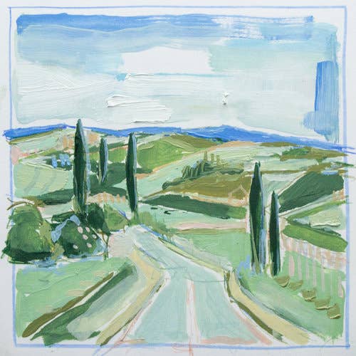 Take Me To Tuscany Square Print for wholesale by Elizabeth Sage Art