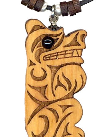 Totemic Bear Zamulet Necklace for wholesale by Woodcutts Inc.