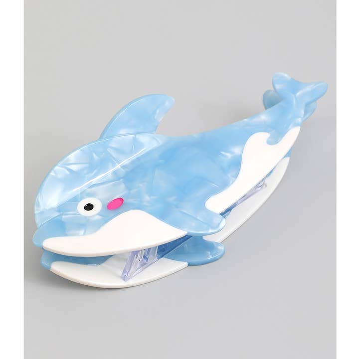 MARBLED ACRYLIC DOLPHIN HAIR CLIP for wholesale by Girly