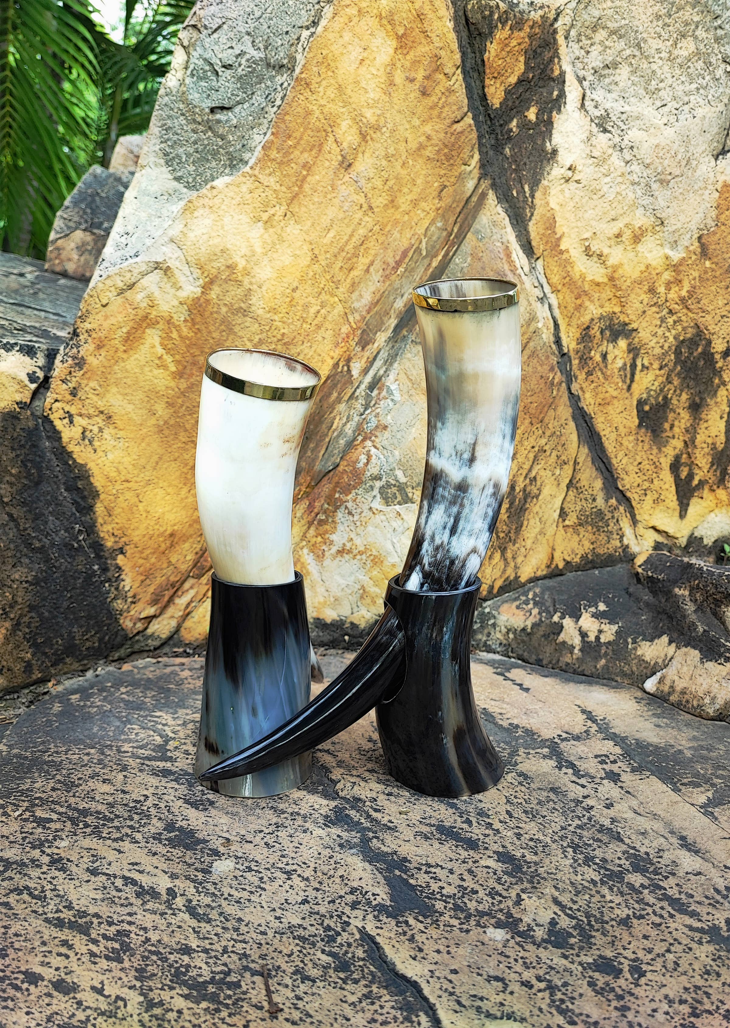 Billion Brothers – wholesale Drinking glass/cup – Viking Drinking Horn With Stands Ale Mead Beer Horn Mugs Cup6