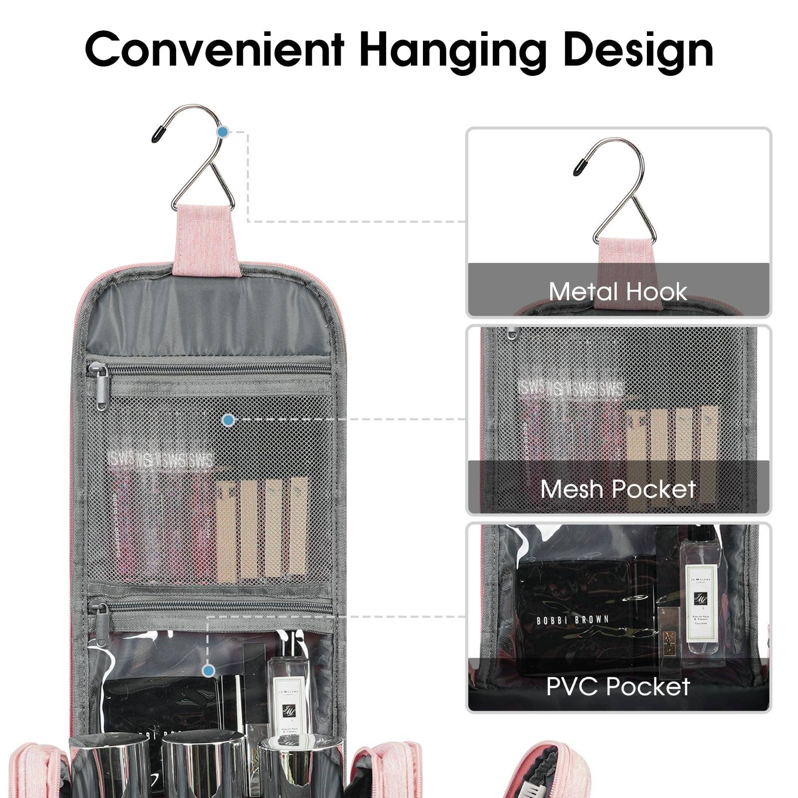 NARWEY INC - Wholesale Toiletry Bag - Women's - Hanging Toiletry Makeup Bag With compartment1