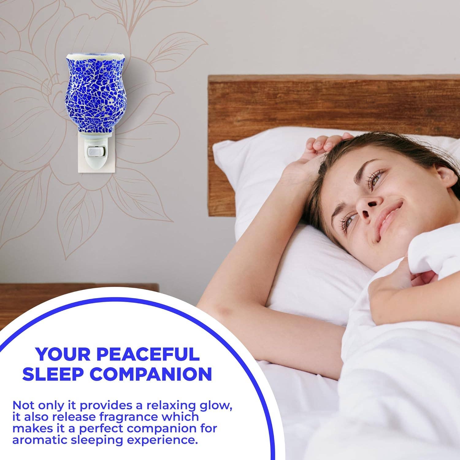 Belle Aroma® - Wholesale Wax Warmer - Plugables® Fragrance Vase - Blue Mosaic Wax Warmer5