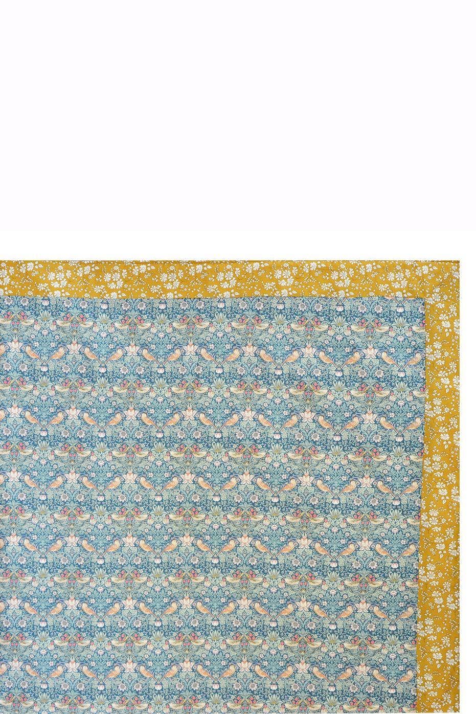 Coco & Wolf - Wholesale Picnic Blanket - Picnic Blanket made with Liberty Fabric STRAWBERRY THIEF & CAPEL MUSTARD6