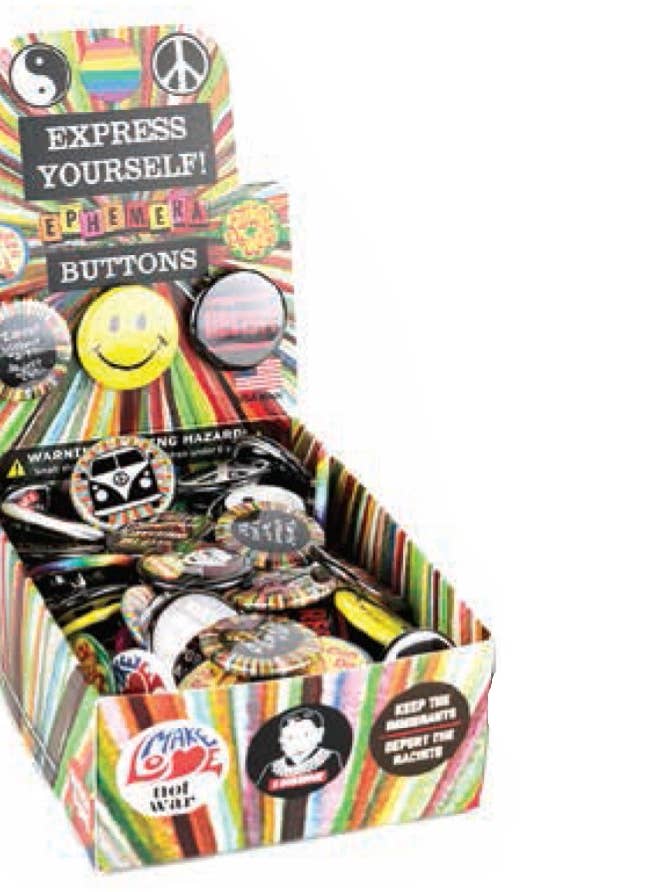 Lapel Pin/Buttons-Express Yourself Box for wholesale by Ephemera
