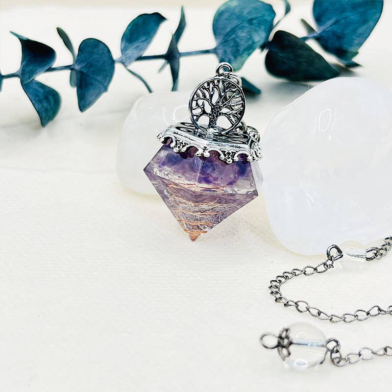 GemMeet – wholesale Andlig sten/kristall – Kristallgeometriskt Livets träd pendel19