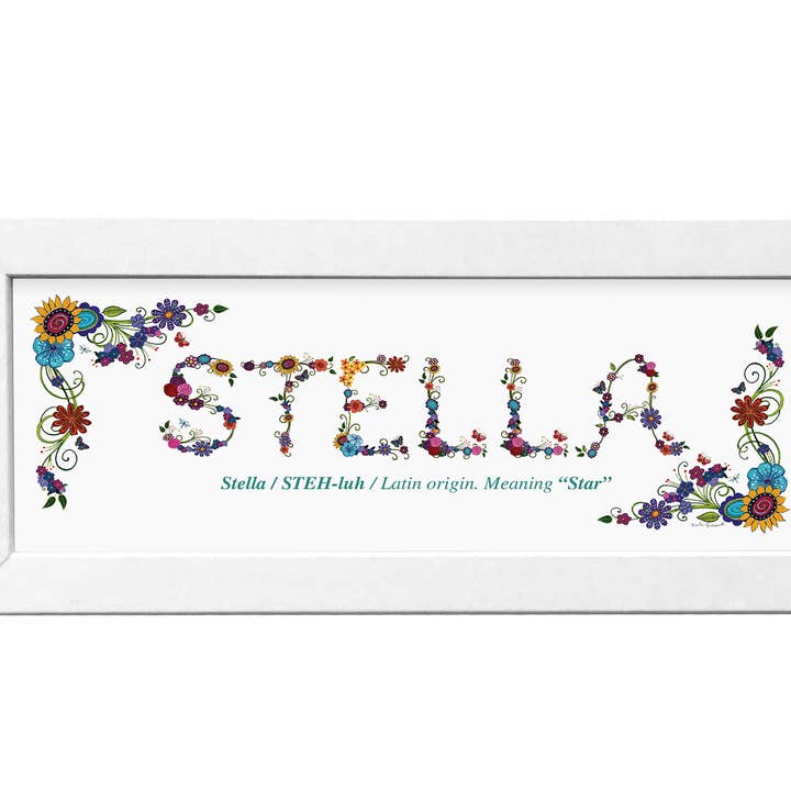 WNM - Personalized Name (Floral) for wholesale by Karla Gudeon Art & Design