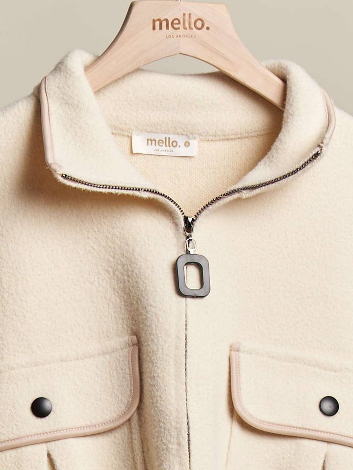 Mello. - Wholesale Athletic Jacket - Women's - Oversize Jacket with Knit Sleeve