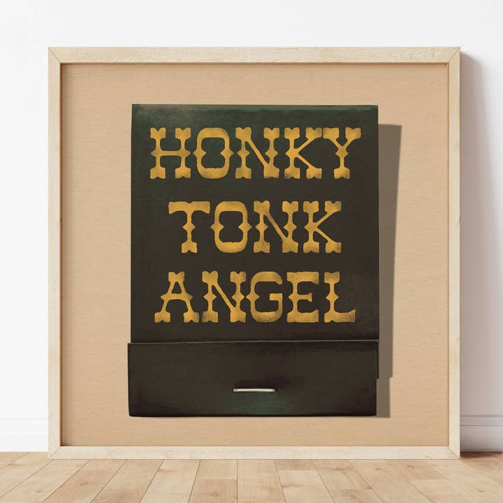 Honky Tonk Angel Matchbook Art Print for wholesale by Tejas Country Club