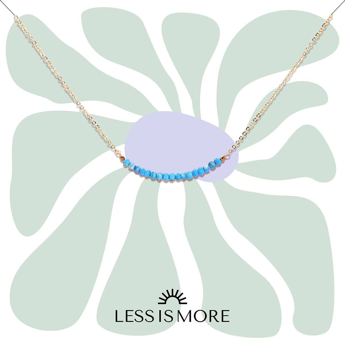 Less is More - Vente Collier de perles - Collier Sleeping Beauty Turquoise Smile (doré ou argenté)2
