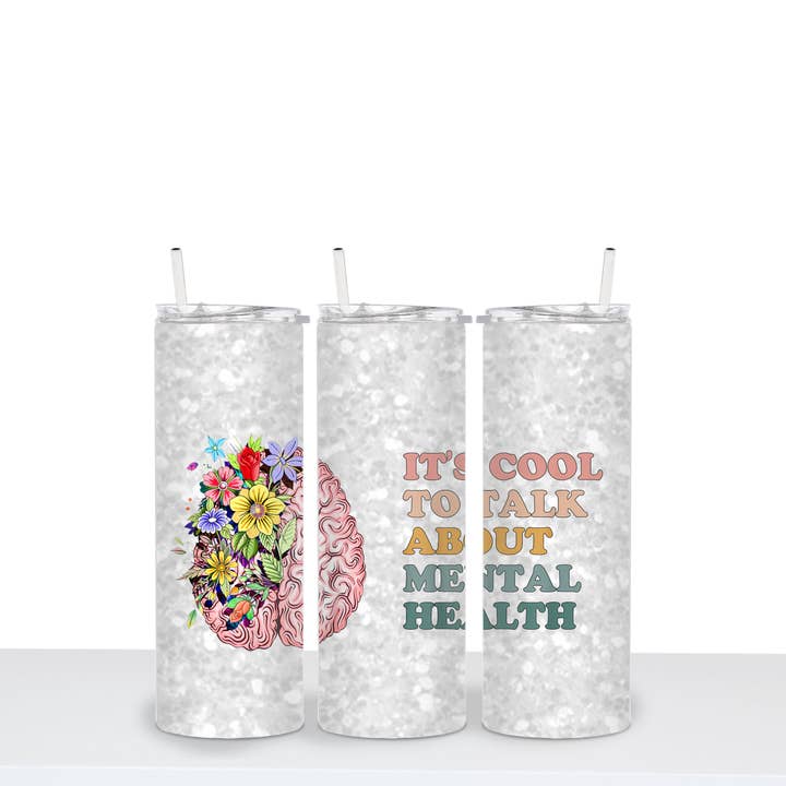 C'est cool de parler de santé mentale Tumbler pour la vente par Peach Tree Textile + Trends