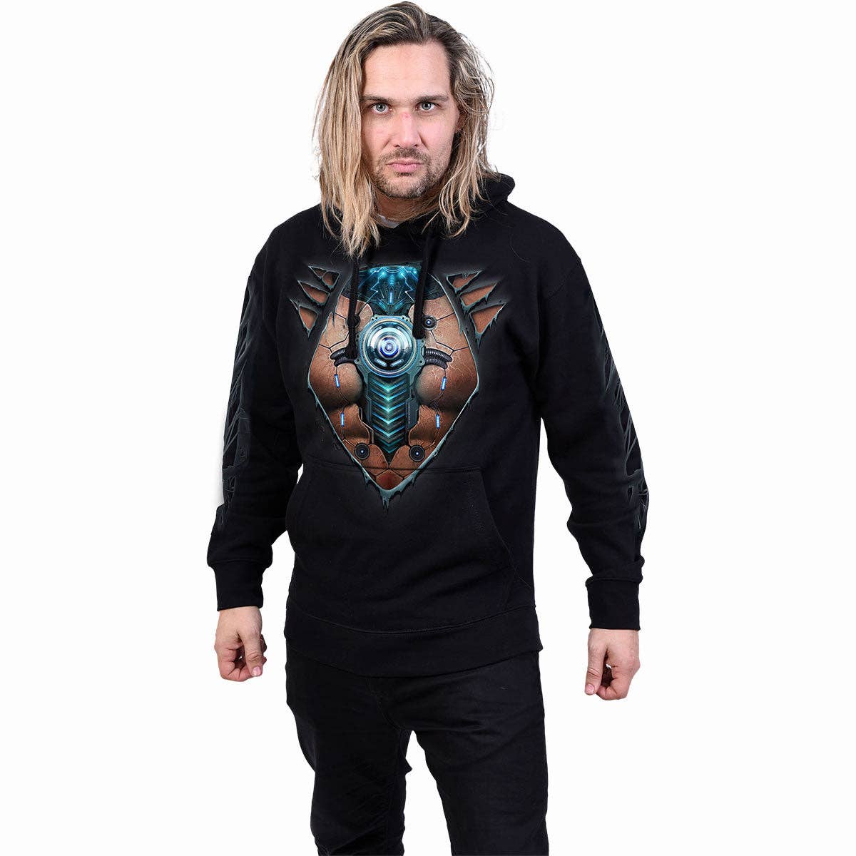 Spiral - Wholesale Hoodie - Men's - CYBER SKIN - Hoody Black2
