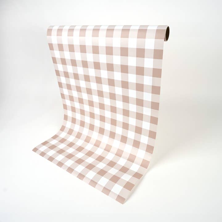 Gatherings by Curated Paperie - Venta al por mayor Manteles/corredores de mesa desechables - Camino de mesa de papel a cuadros vichy marrón