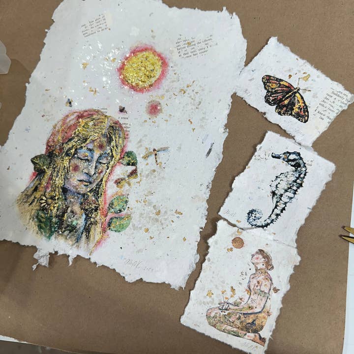 Alexa K - Wholesale Art Print - Tiny Monarch Butterfly Artwork on Handmade Paper / ACEO2