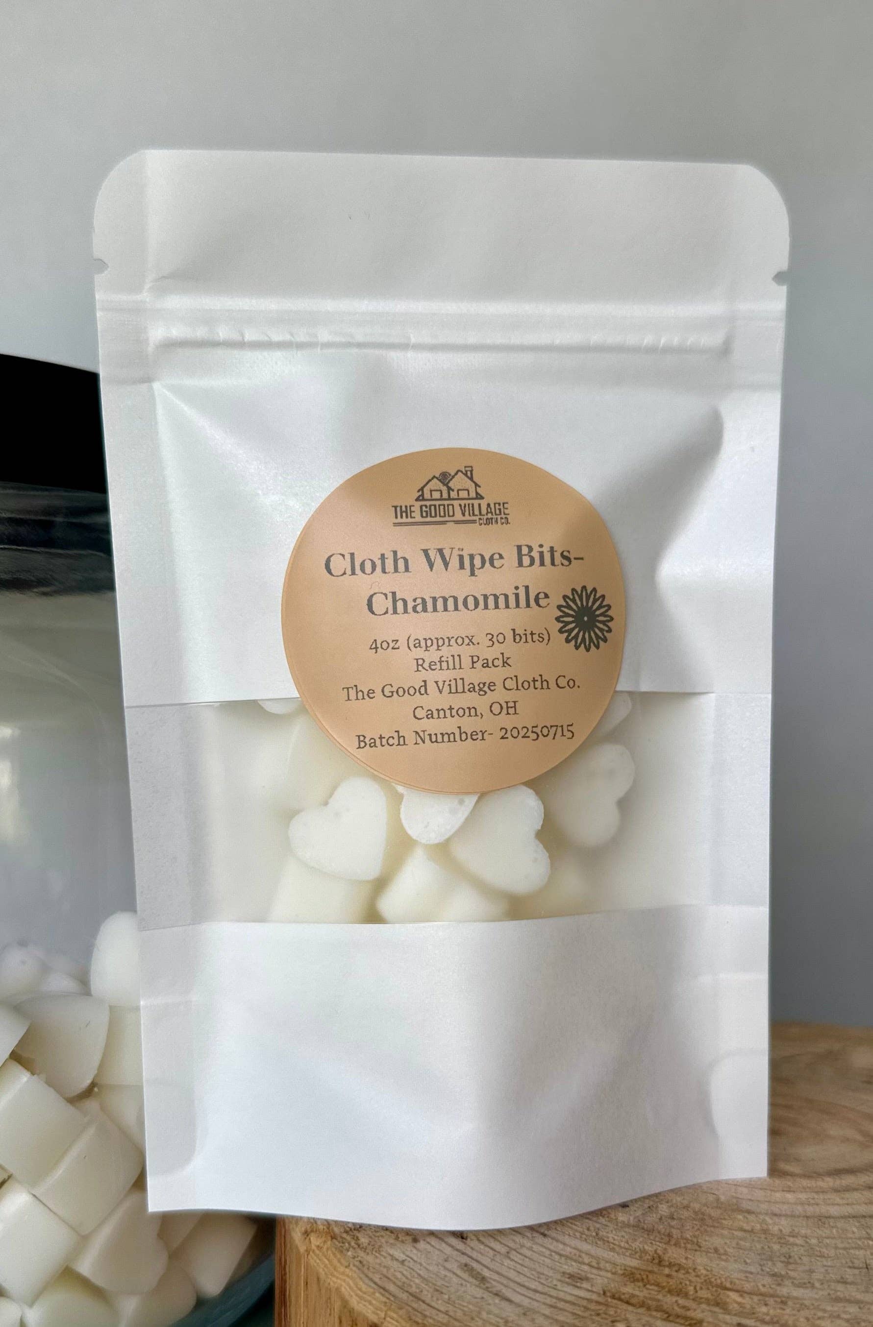 The Good Village Cloth Co + Market - Wholesale Face & Body Wipes - Cloth Wipe Bits - 4oz Refill Pouch2