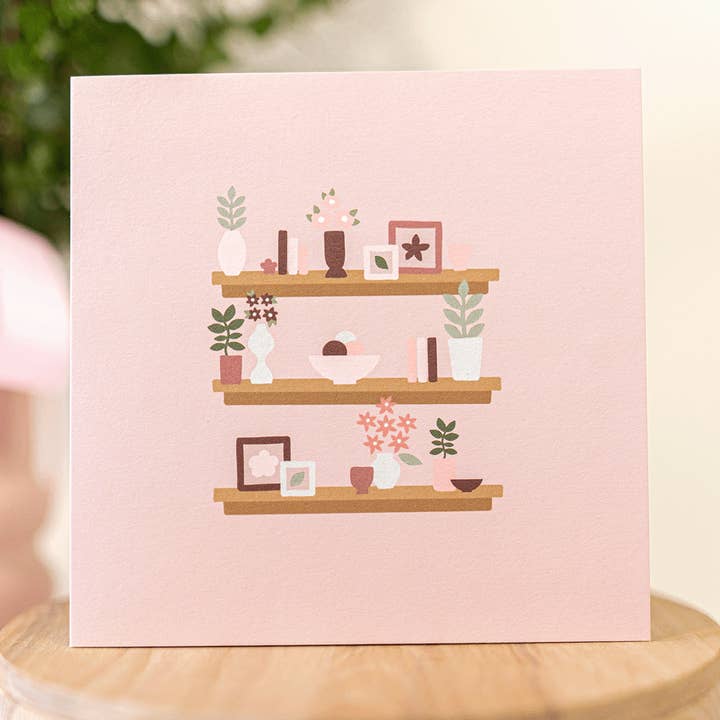 Dreamy Bookshelves Greeting Card for wholesale by Flora and Mae Creative