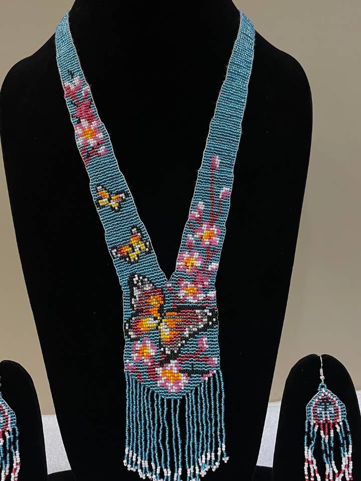 Butterfly Jewelry Set | Beaded Jewelry | Blue Jewelry for wholesale by House of Kraft