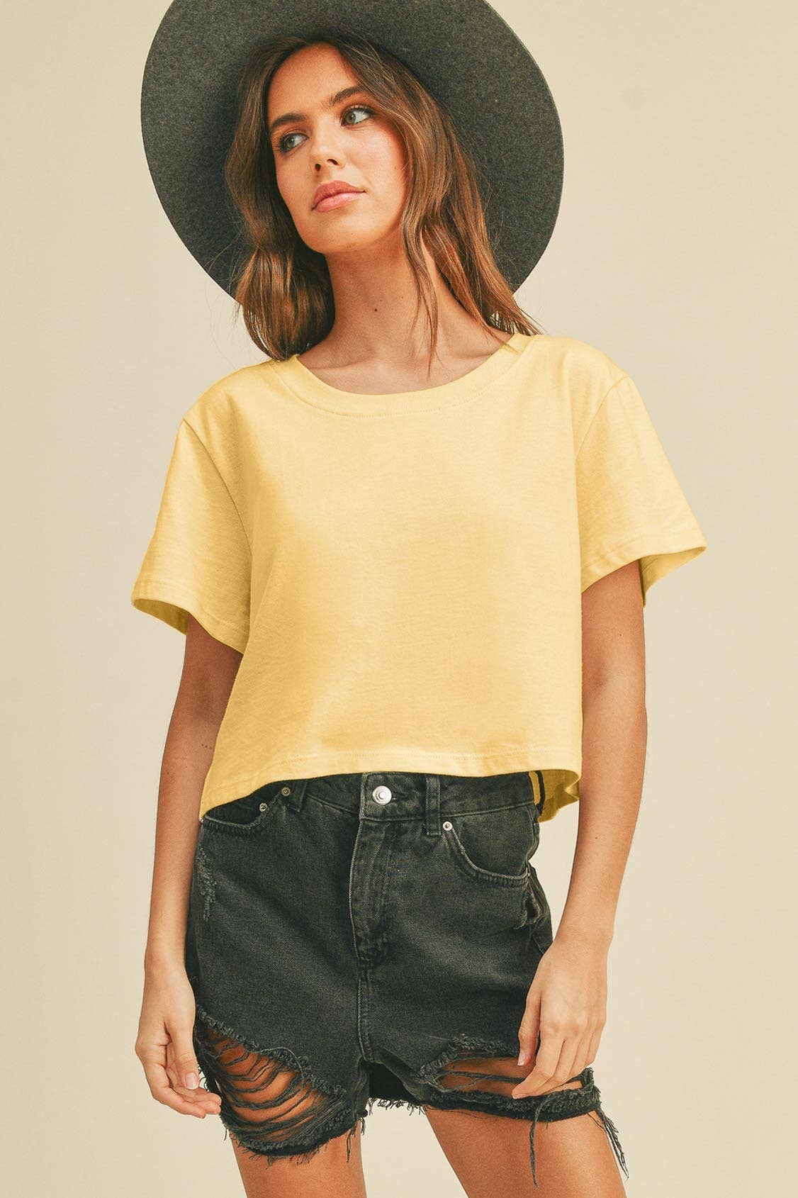 Honestee - Wholesale T-Shirt (Graphic) - Women's - Blank Short Cropped T-Shirt31