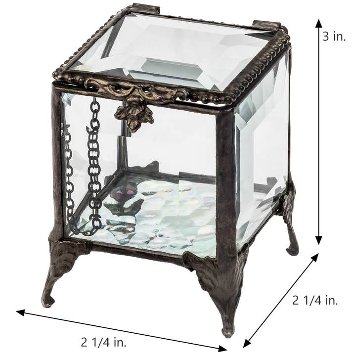 J Devlin Glass Art & Bert Anderson Collection - Wholesale Jewelry Box/Organizer - Box 153 Beveled Glass Box1