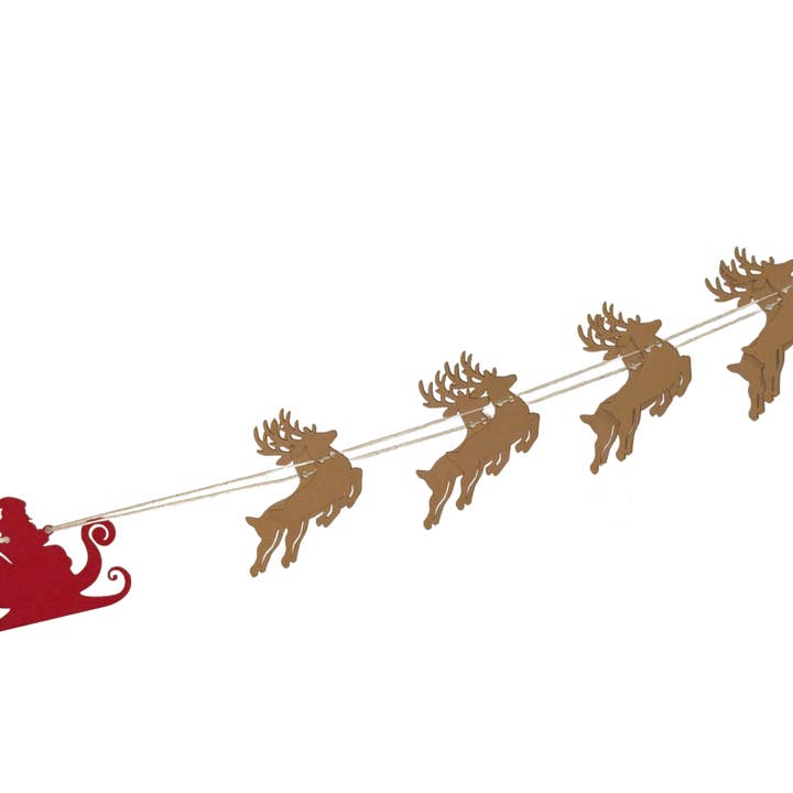 The Mini Santa Sleigh and Reindeer Garland for wholesale by The Creative Garland Company