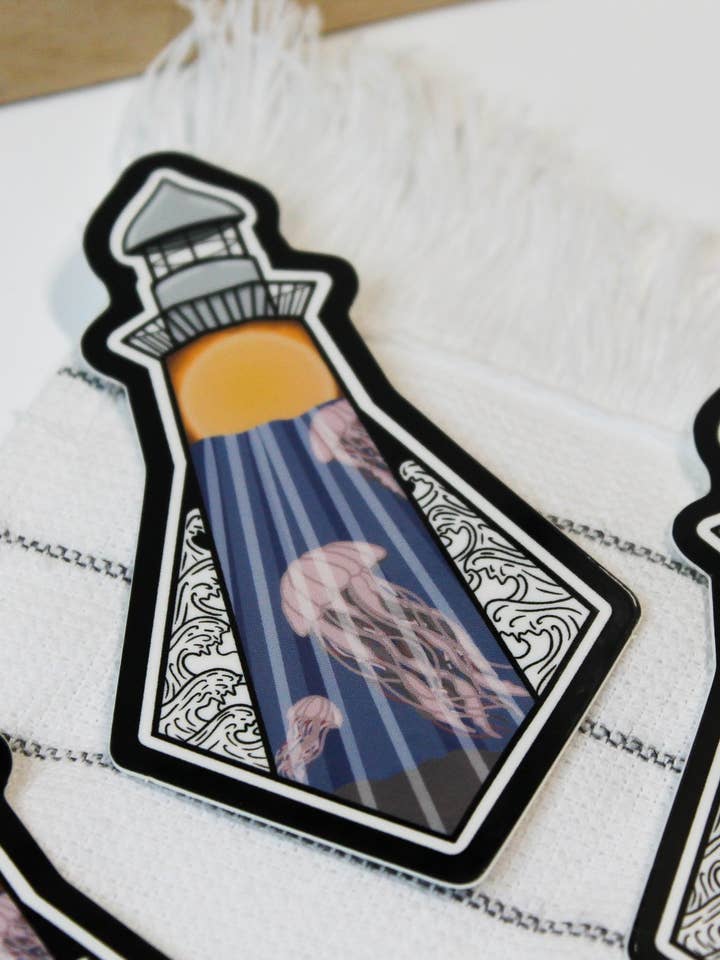 Lighthouse Die-Cut Sticker for wholesale by Western Coast Creations