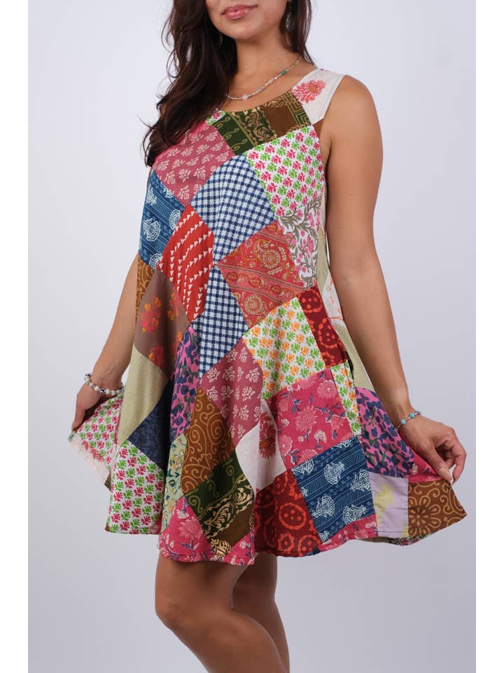 Sacred Threads – Engroshandel Kjole - Dame – Fri Ånd Hippie Patchwork Kjole2