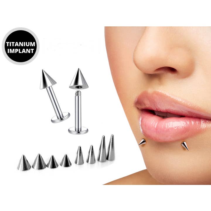 Bodytrend – wholesale Läppring – TITAN - KON/PIKE LABRETSTAV, LÄPPPIERCING ‐ 14G, 16G, 18G12