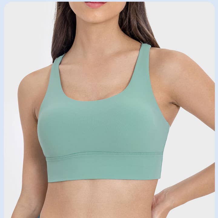 Soutien-gorge de yoga à dos croisé haute intensité Naked Feel pour la vente par Sodalemon