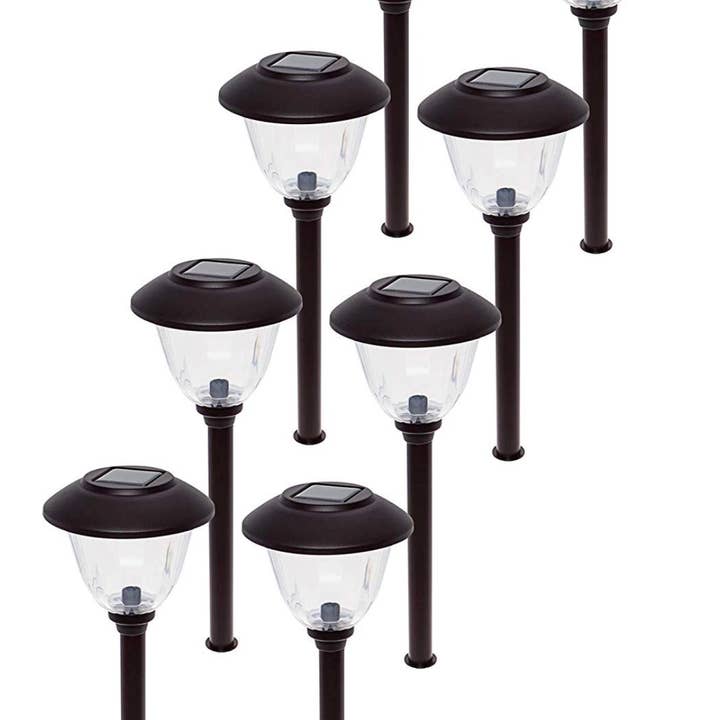 OutdoorSolarOutlet – wholesale Outdoor/lawn light – Energizer 8 Pack Solar Pathway LED Lights Outdoor-Stainless Steel ( Black )