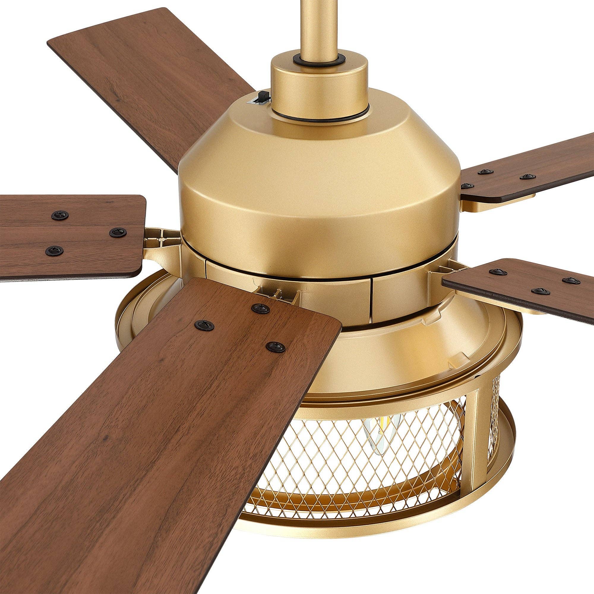 Brio Lighting - Wholesale Ceiling Fan - Ceiling Fan Farmhouse 52" Gold Reversible 5-Blade 3-Light8