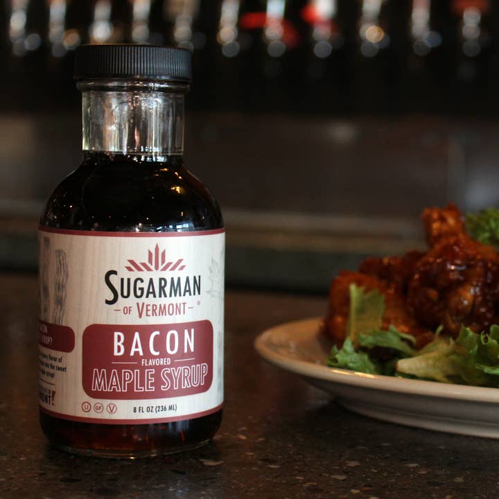 Sugarman of Vermont - Wholesale Maple Syrup - Bacon Flavored Maple Syrup, 8 fl. oz. (12/case)2