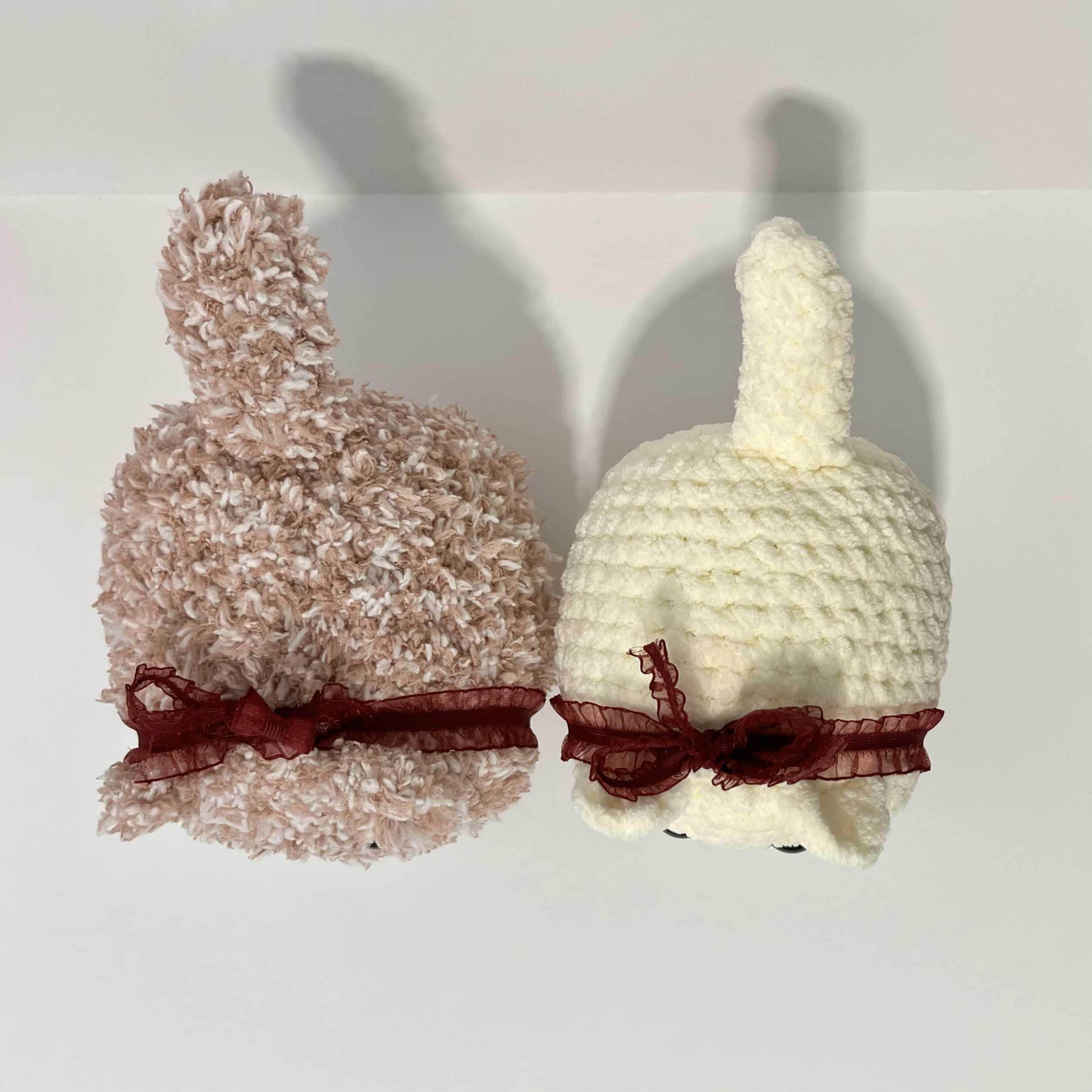 Strawberries and Cream Crochet Fluffy Loaf Cat Plushie Amigurumi for wholesale on Faire5