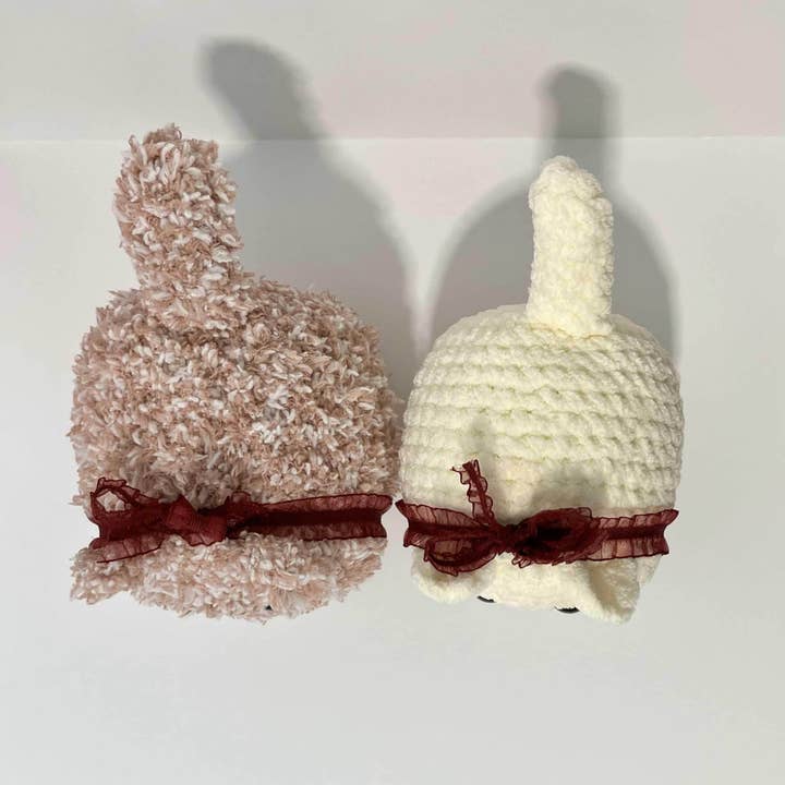 Strawberries and Cream Crochet Fluffy Loaf Cat Plushie Amigurumi for wholesale on Faire5