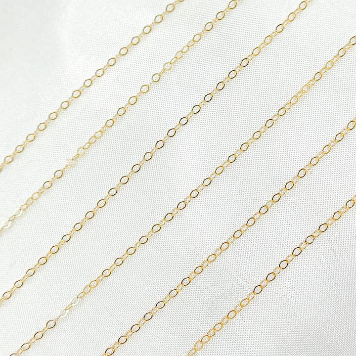 Tresor Jewelry Inc. - Wholesale Link & Chain Necklace - 1018FGF. 14k Gold Filled Flat Cable Chain3