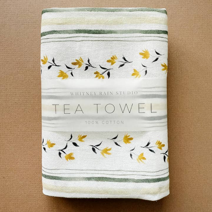 Whitney Rain Studio - Wholesale Tea Towel - Tea Towel "Cottage Stripes" 100% Cotton Kitchen Decor1